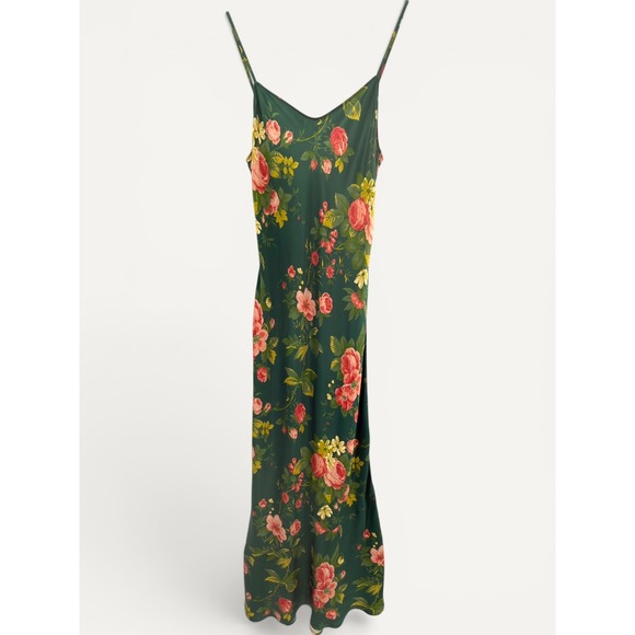 Reformation Dresses & Skirts - Reformation 100% Silk Floral Slip Dress Green Rose S Elegant Luxury Feminine